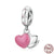 Simple Style Heart Shape Sterling Silver Inlay Rhinestones Charms Jewelry Accessories