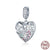 Simple Style Heart Shape Sterling Silver Inlay Rhinestones Charms Jewelry Accessories