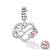 Simple Style Heart Shape Sterling Silver Inlay Rhinestones Charms Jewelry Accessories