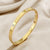 Simple Style Heart Shape Titanium Steel Plating Inlay Zircon Gold Plated Bangle