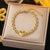 Simple Style Heart Shape Titanium Steel Polishing Plating 18k Gold Plated Bracelets