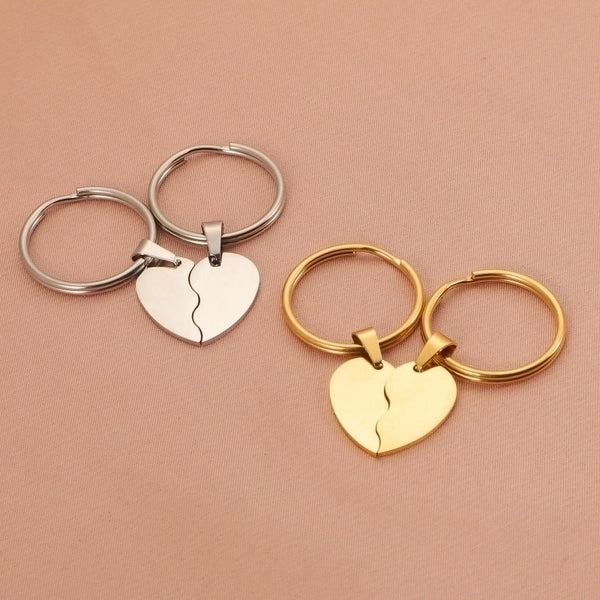 Minimalist Heart Shape Titanium Steel Unisex Bag Pendant Keychain