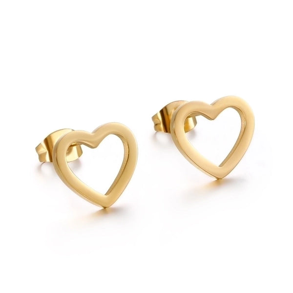 Simple Style Heart Titanium Steel Earrings