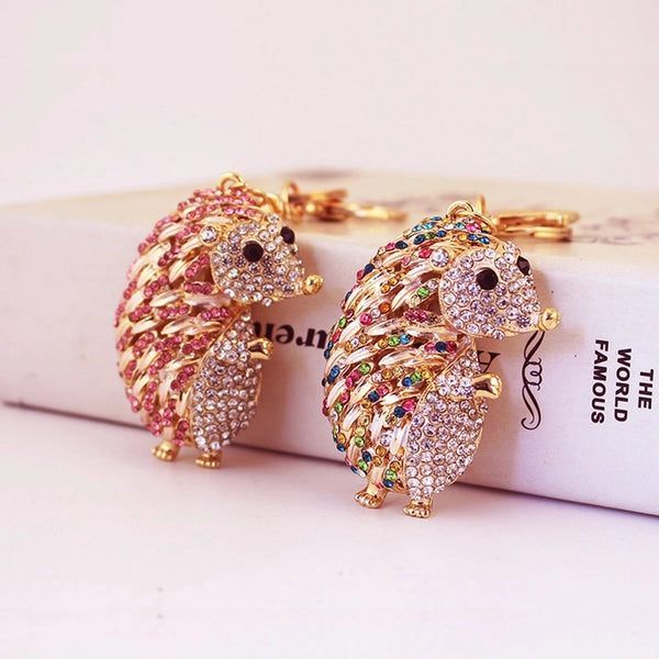 Minimalist Hedgehog Alloy Inlay Rhinestones Women's Keychain