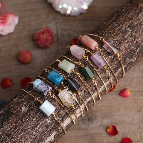 Minimalist Irregular Agate Metal Patchwork Bracelets