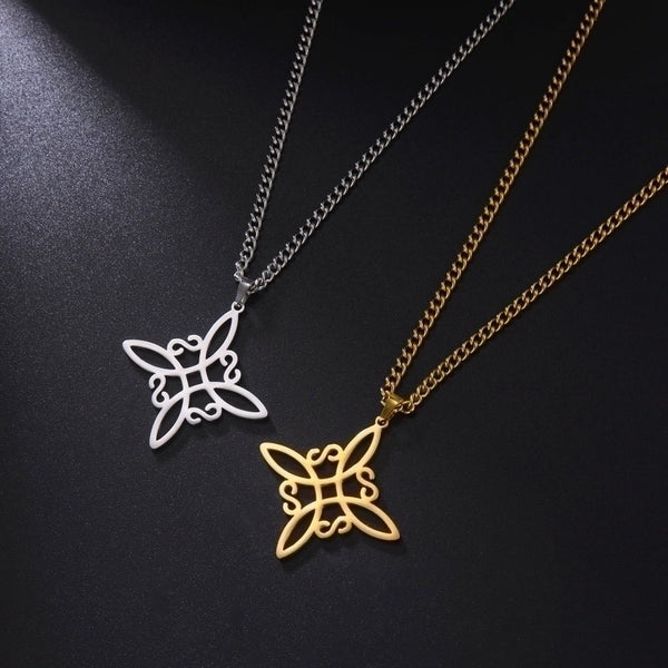 Minimalist Irregular Knot Stainless Steel Titanium Steel Plating Pendant Necklace