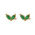 Simple Style Leaf Flower Inlay Stainless Steel Zircon Gold Plated Ear Studs