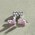 Simple Style Leaf Silver Plating Inlay Zircon Ear Studs 1 Pair