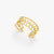 Simple Style Leaf Stainless Steel Plating Inlay Artificial Gemstones Open Ring