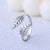 Simple Style Leaf Titanium Steel Plating Open Ring