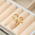 Simple Style Leaves Snake Titanium Steel Plating Open Ring 1 Piece