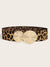 Simple Style Leopard Pu Leather Alloy Metal Printing Women's Leather Belts