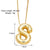 Simple Style Letter Copper Plating 18k Gold Plated Necklace Pendant