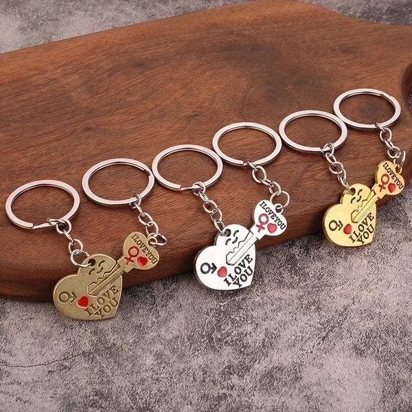 Simple Style Letter Heart Shape Zinc Alloy Valentine's Day Couple Keychain