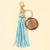 Simple Style Letter Pu Leather Metal Tassel Keychain