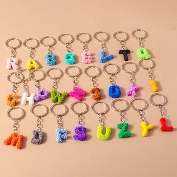 Simple Style Letter Resin Bag Pendant Keychain