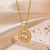 Simple Style Letter Stainless Steel Copper Plating Inlay Artificial Diamond 18k Gold Plated Pendant Necklace