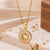 Simple Style Letter Stainless Steel Copper Plating Inlay Artificial Diamond 18k Gold Plated Pendant Necklace