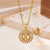 Simple Style Letter Stainless Steel Copper Plating Inlay Artificial Diamond 18k Gold Plated Pendant Necklace