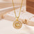 Simple Style Letter Stainless Steel Copper Plating Inlay Artificial Diamond 18k Gold Plated Pendant Necklace