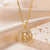 Simple Style Letter Stainless Steel Copper Plating Inlay Artificial Diamond 18k Gold Plated Pendant Necklace