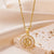 Simple Style Letter Stainless Steel Copper Plating Inlay Artificial Diamond 18k Gold Plated Pendant Necklace