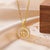 Simple Style Letter Stainless Steel Copper Plating Inlay Artificial Diamond 18k Gold Plated Pendant Necklace