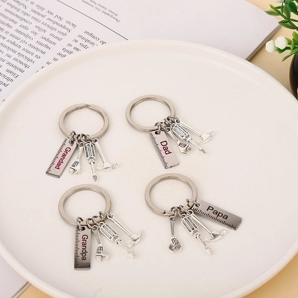 Simple Style Letter Stainless Steel Father's Day Women's Men's Bag Pendant Keychain