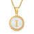 Simple Style Letter Stainless Steel Inlay Shell Pendant Necklace