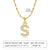 Simple Style Letter Stainless Steel Titanium Steel Inlay Artificial Diamond Pendant Necklace