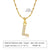 Simple Style Letter Stainless Steel Titanium Steel Inlay Artificial Diamond Pendant Necklace