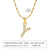 Simple Style Letter Stainless Steel Titanium Steel Inlay Artificial Diamond Pendant Necklace