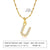 Simple Style Letter Stainless Steel Titanium Steel Inlay Artificial Diamond Pendant Necklace