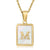 Simple Style Letter Stainless Steel Titanium Steel Plating Inlay Shell 18k Gold Plated Pendant Necklace