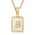 Simple Style Letter Stainless Steel Titanium Steel Plating Inlay Shell 18k Gold Plated Pendant Necklace