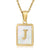 Simple Style Letter Stainless Steel Titanium Steel Plating Inlay Shell 18k Gold Plated Pendant Necklace