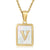 Simple Style Letter Stainless Steel Titanium Steel Plating Inlay Shell 18k Gold Plated Pendant Necklace