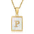 Simple Style Letter Stainless Steel Titanium Steel Plating Inlay Shell 18k Gold Plated Pendant Necklace