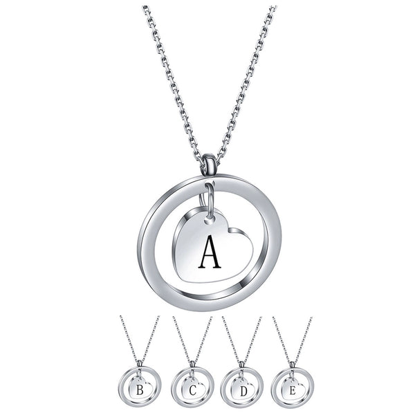 Simple Style Letter Stainless Steel Titanium Steel Plating Pendant Necklace