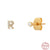 Simple Style Letter Sterling Silver Ear Studs Plating Zircon 925 Silver Earrings