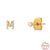 Simple Style Letter Sterling Silver Ear Studs Plating Zircon 925 Silver Earrings