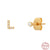 Simple Style Letter Sterling Silver Ear Studs Plating Zircon 925 Silver Earrings