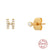 Simple Style Letter Sterling Silver Ear Studs Plating Zircon 925 Silver Earrings