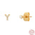 Simple Style Letter Sterling Silver Ear Studs Plating Zircon 925 Silver Earrings