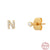 Simple Style Letter Sterling Silver Ear Studs Plating Zircon 925 Silver Earrings