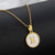 Simple Style Letter Titanium Steel Plating Inlaid Shell Necklace