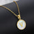 Simple Style Letter Titanium Steel Plating Inlaid Shell Necklace