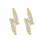 Simple Style Lightning Copper Gold Plated Zircon Ear Studs 1 Pair