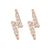 Simple Style Lightning Copper Gold Plated Zircon Ear Studs 1 Pair