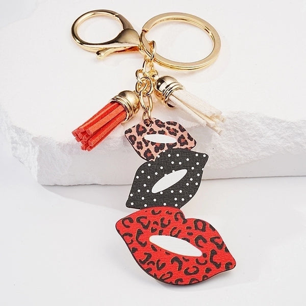 Minimalist Lips Tassel Metal Women's Bag Pendant Keychain